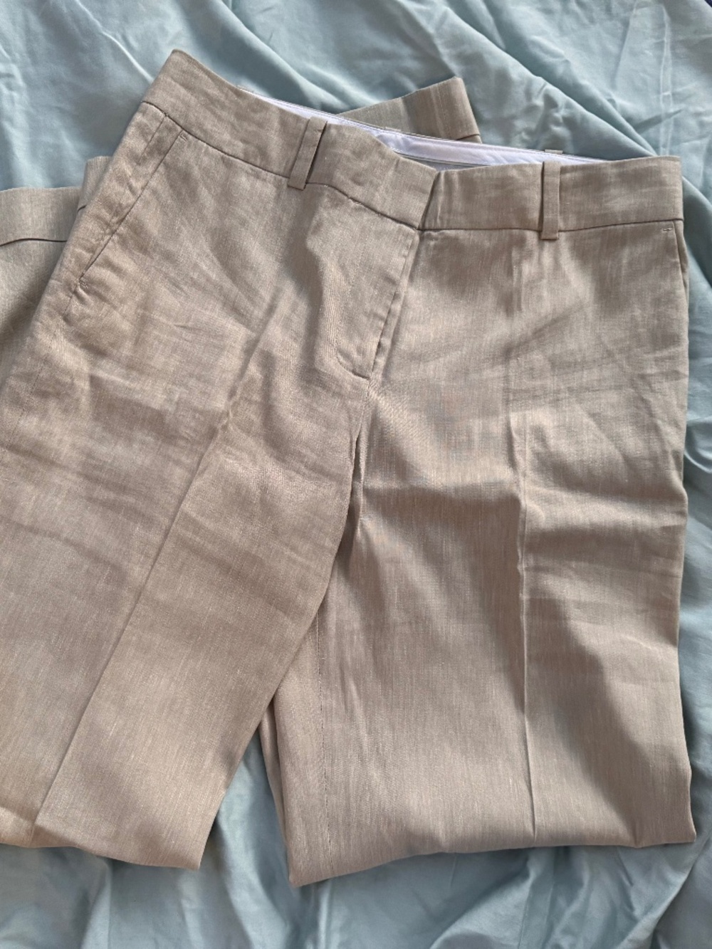Ann Taylor Beige Linen Blend Dress Pants Size 10 – Tailored Straight Leg